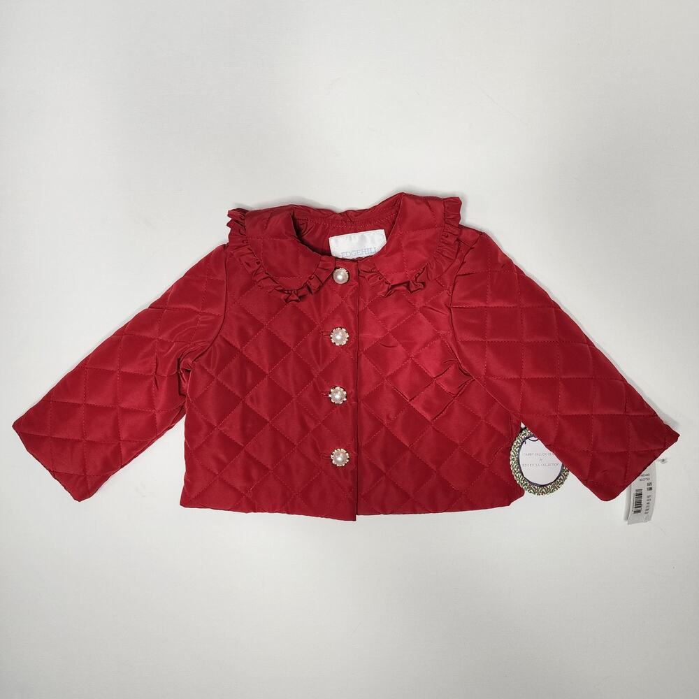 Edgehill Collection Red Quilted Scooter Jacket Darby Fallon Size 18 Months